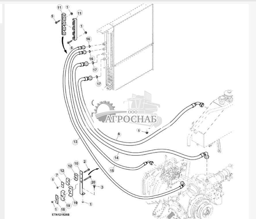 Шланги охладителя масла, Tier 2 